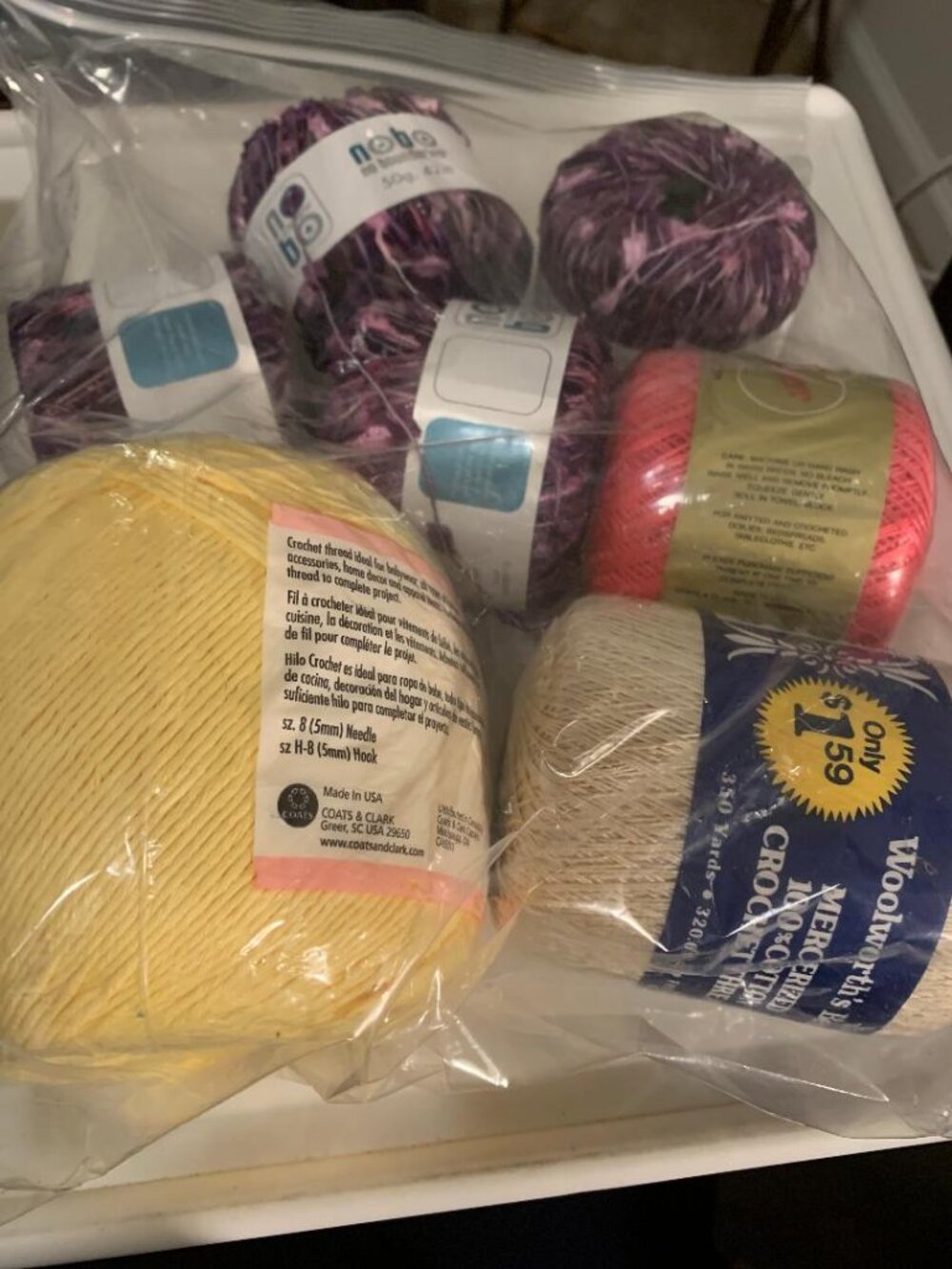 Crochet Thread Mix Lot of 7 - LOT21-25
